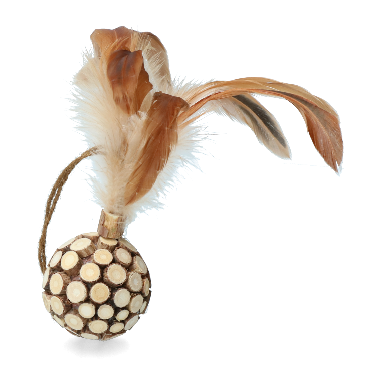 Addicted Wooden ball with feathers
