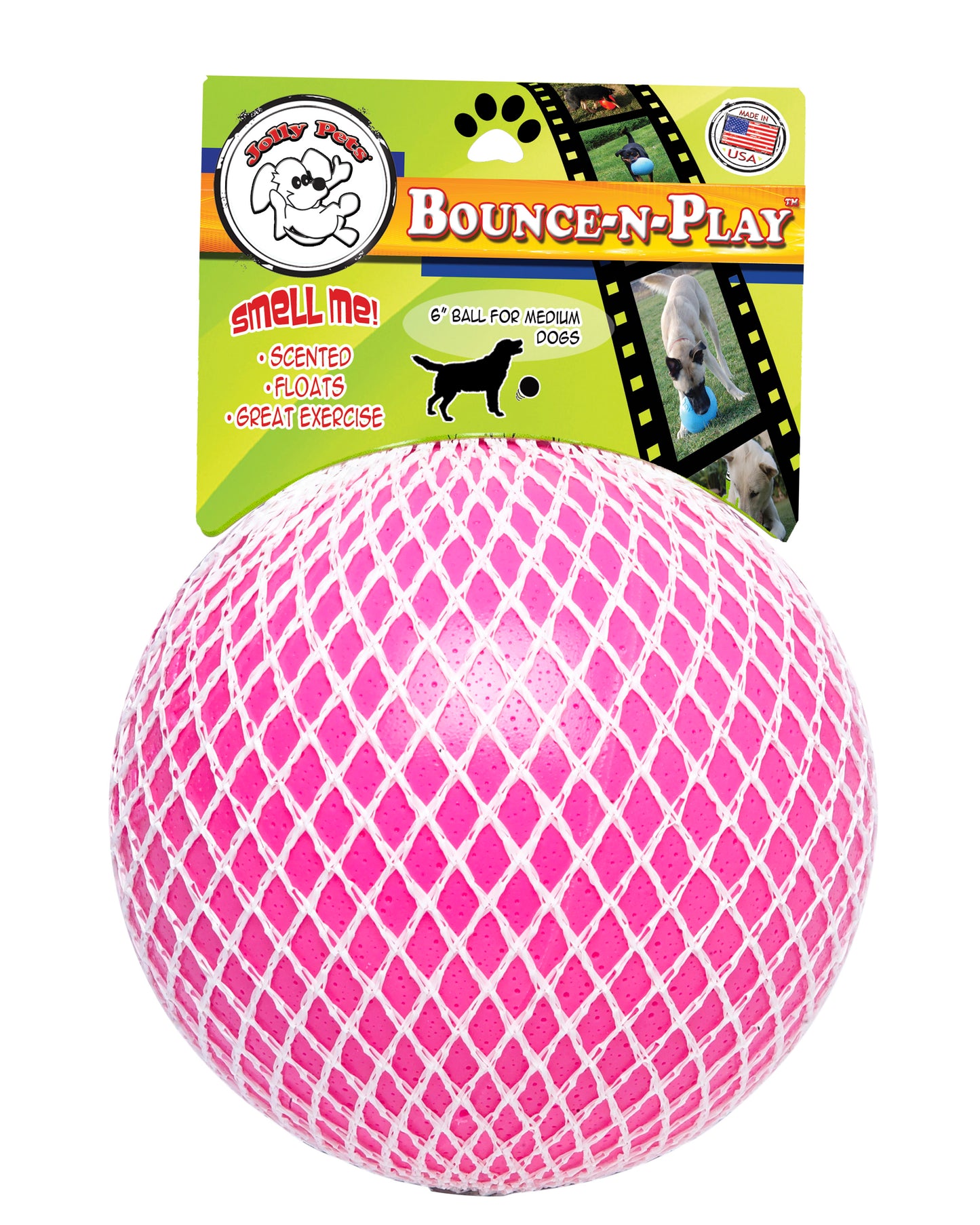 Jolly Ball Bounce-n Play 11cm Rosa (Kaugummii Duft)