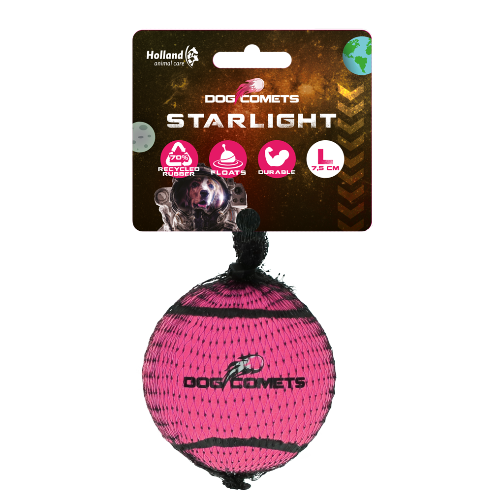 Dog comets Starlight Star Tennisbal L Roze 1st