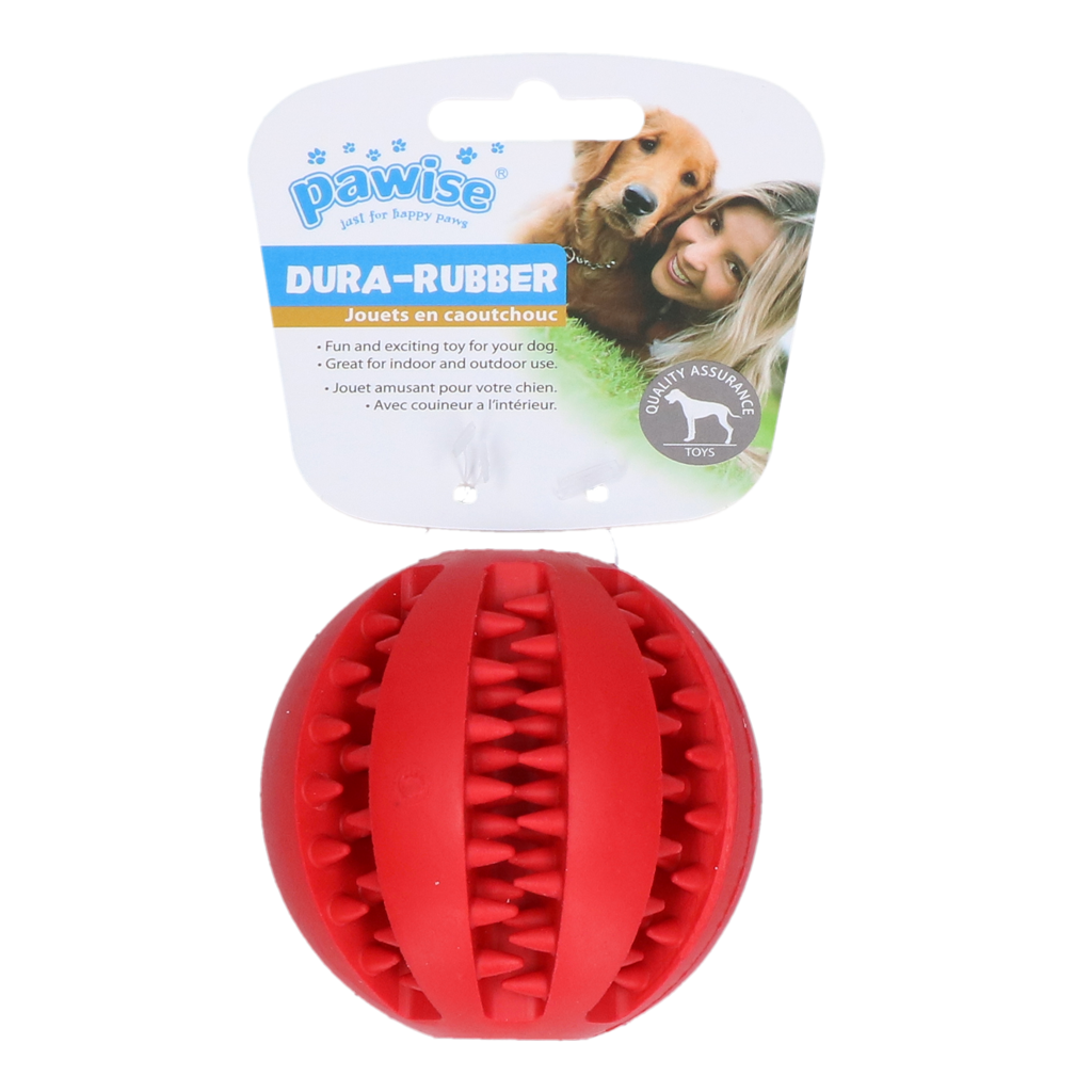 Pawise Dog rubber ball 7.5cm,red