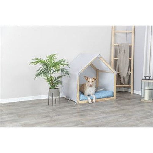 Trixie Hundekorb Zelt Lias Holz Sand / Blau