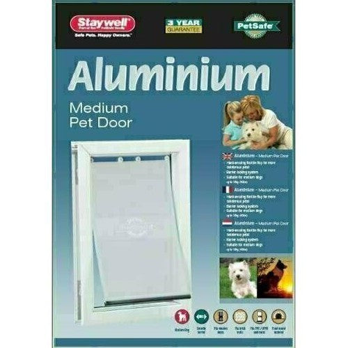 Petsafe Haustiersichere Hundeklappe Bis Zu 18 Kg Aluminiumweiss