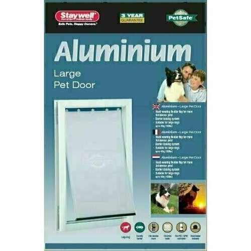 Petsafe Haustiersichere Hundeklappe Bis Zu 45 Kg Aluminiumweiss