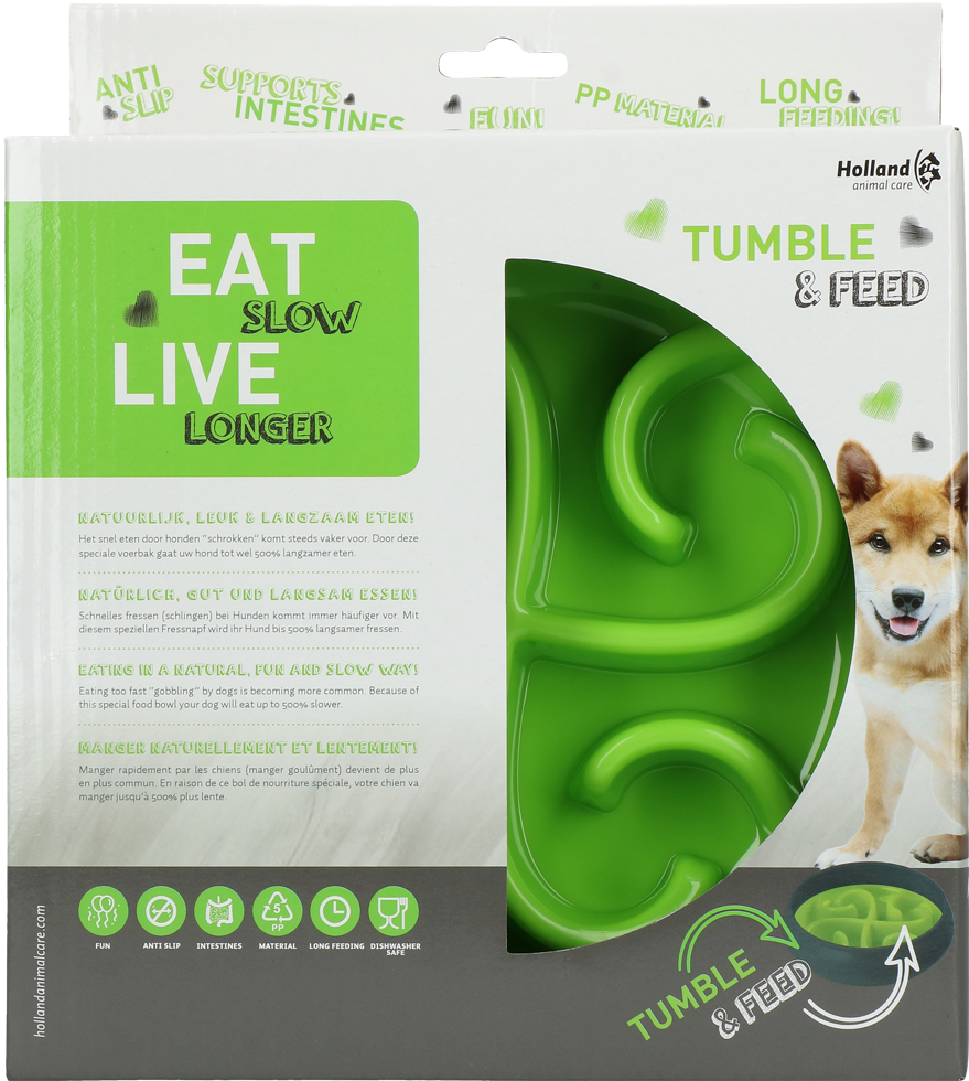 Eat Slow Live Longer Tumble Feeder Grün