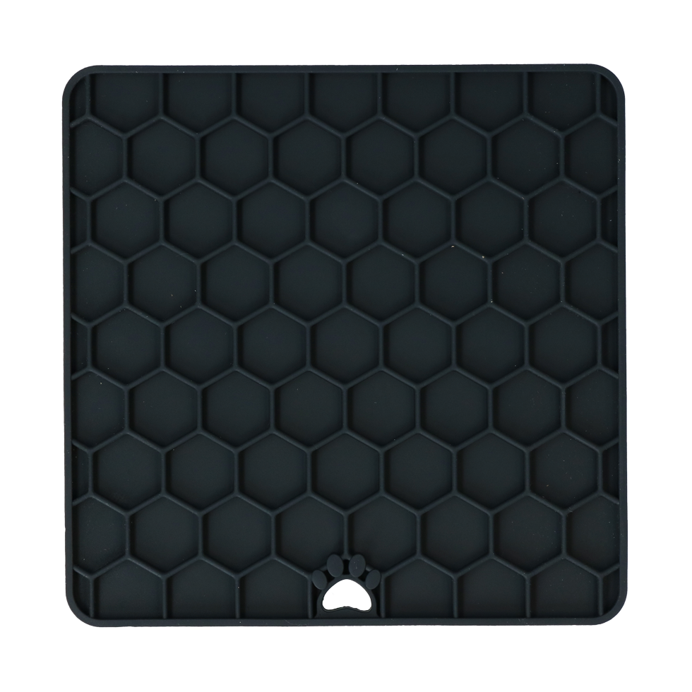 Eat Slow Live Longer Lick Mat Honeycomb Grau