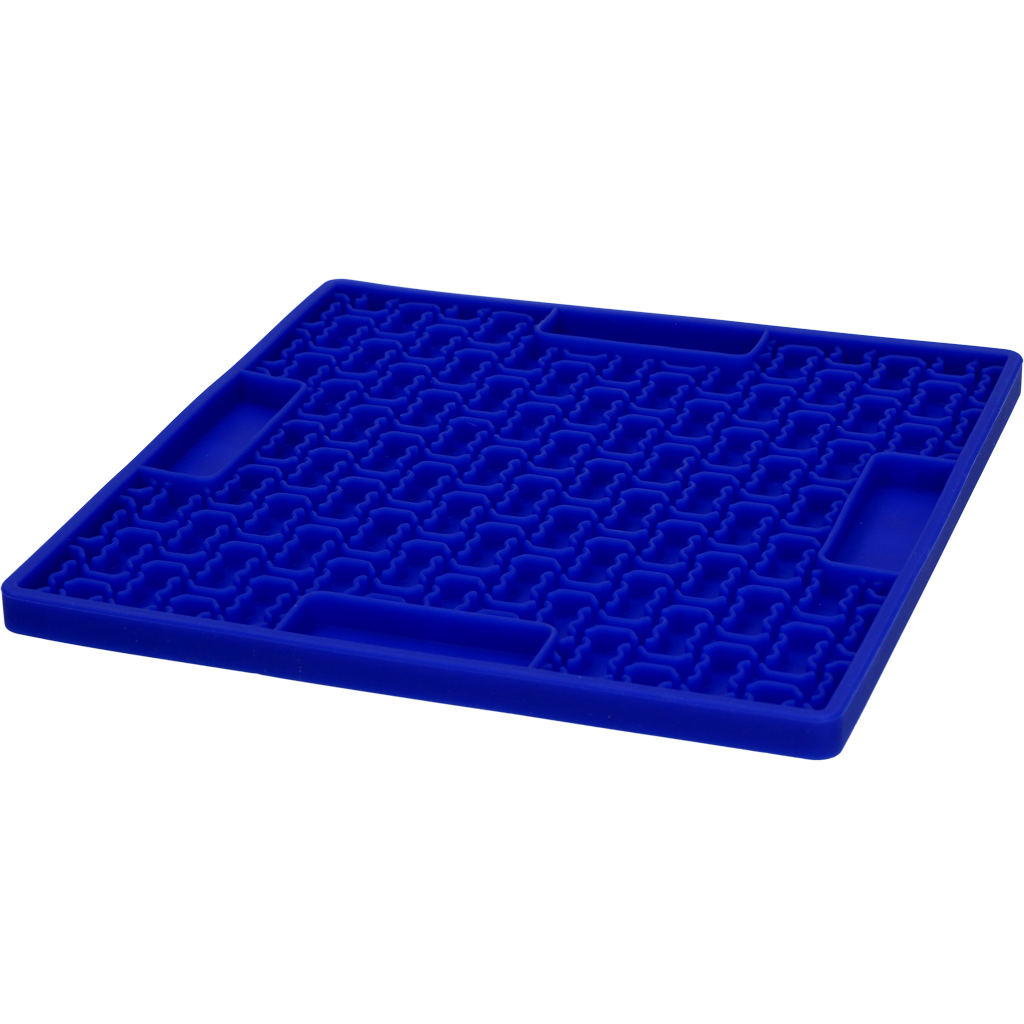 Eat Slow Live Longer Lick Mat Bones Blau