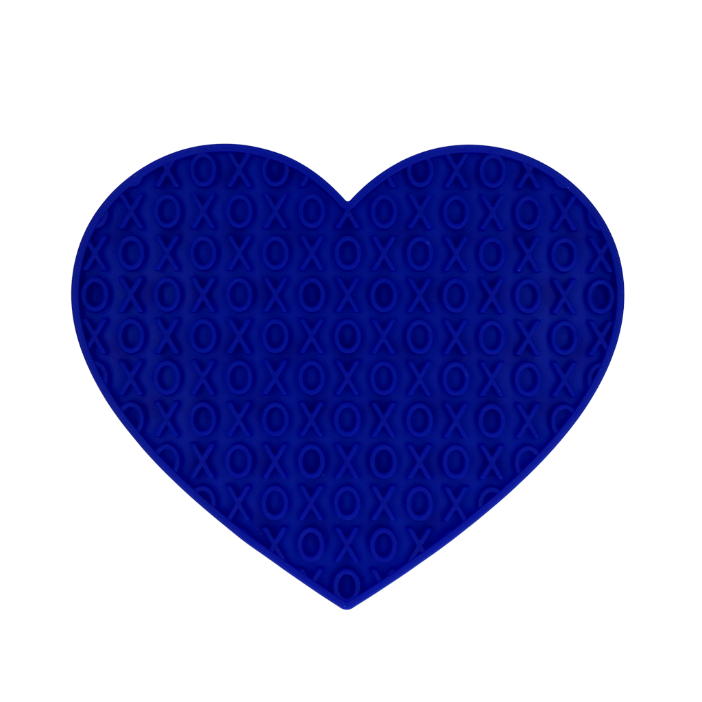 Eat Slow Live Longer Lick Mat Lovely Heart Blau