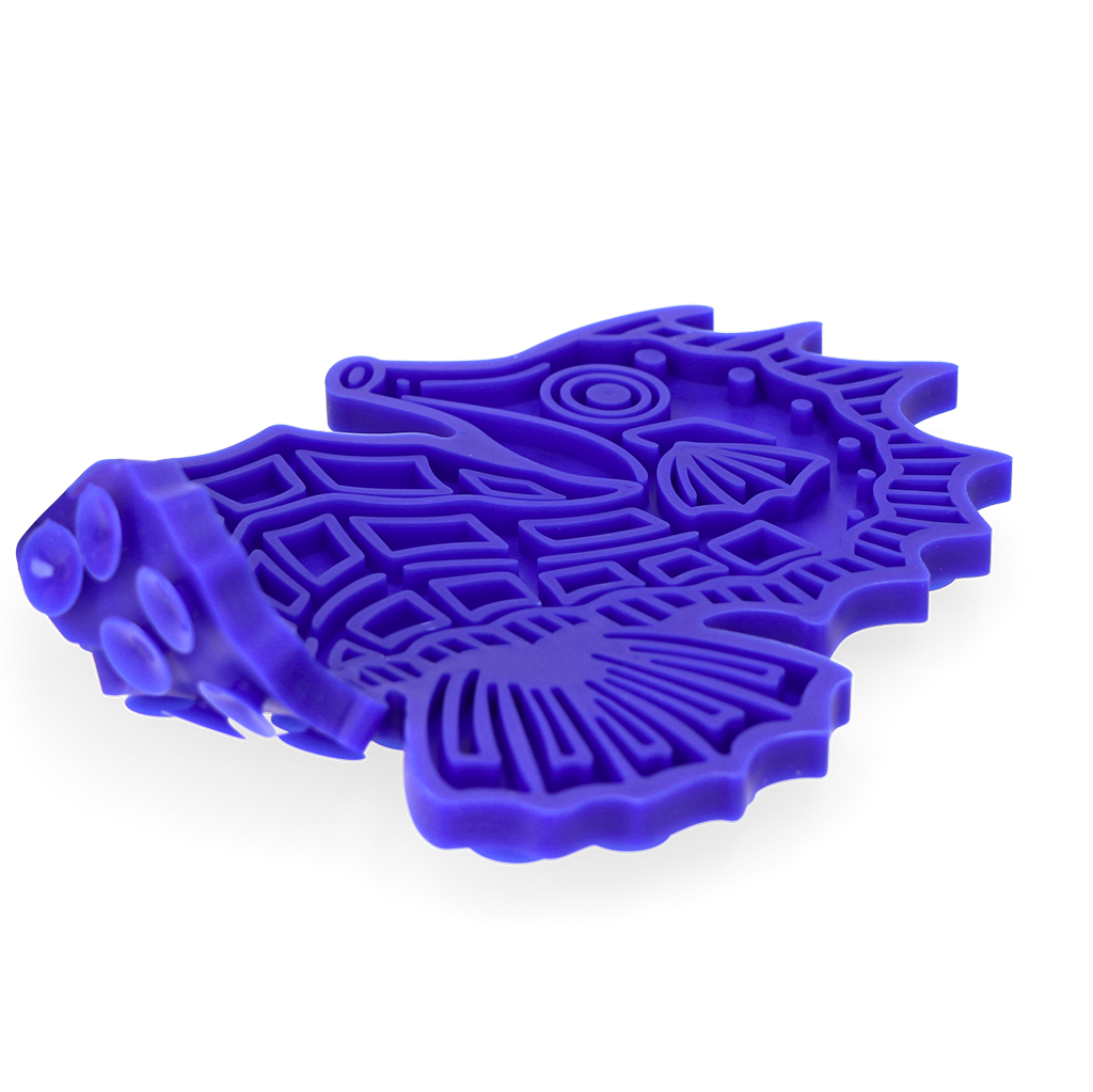 Eat Slow Live Longer Lick Mat Seahorse Blau