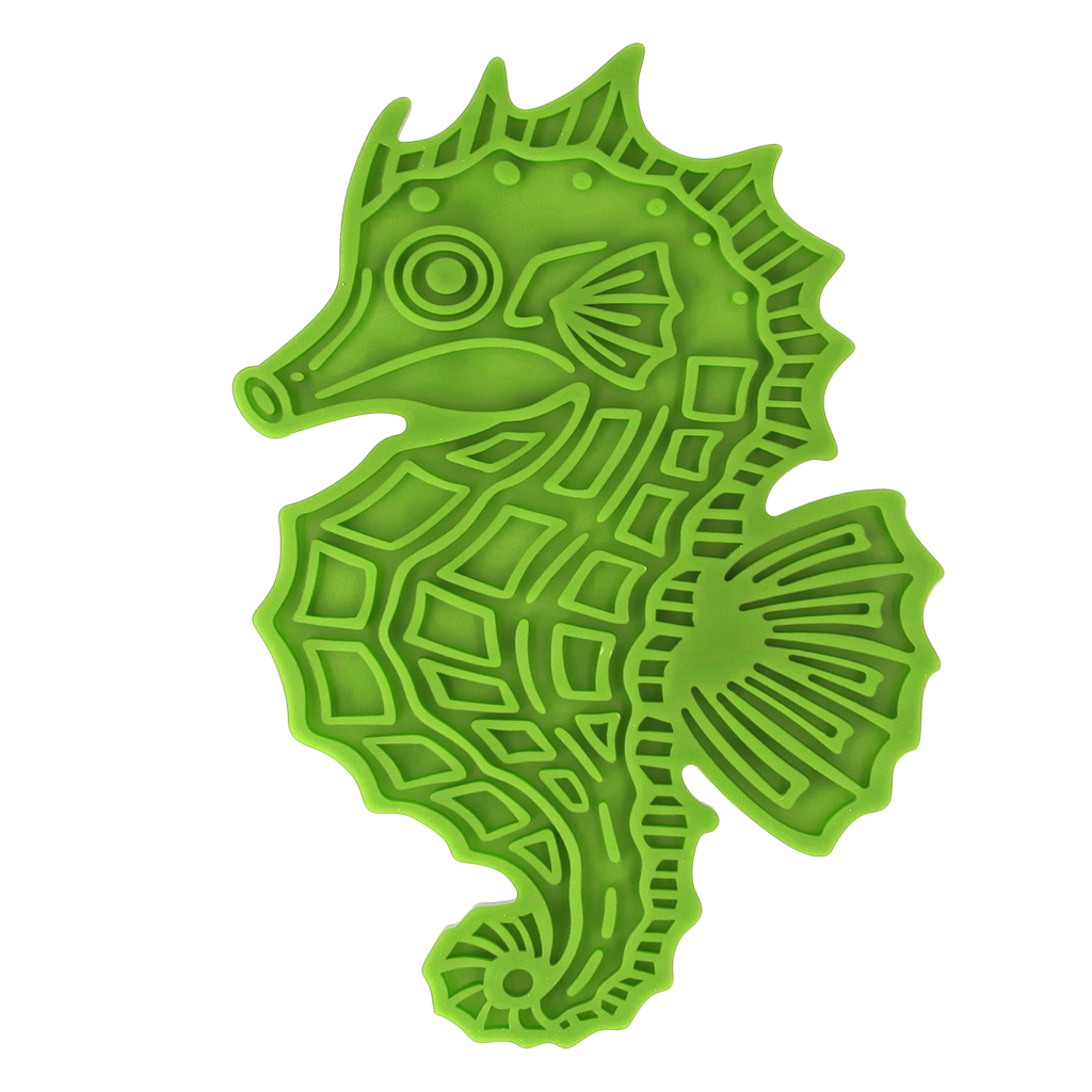 Eat Slow Live Longer Lick Mat Seahorse Grün