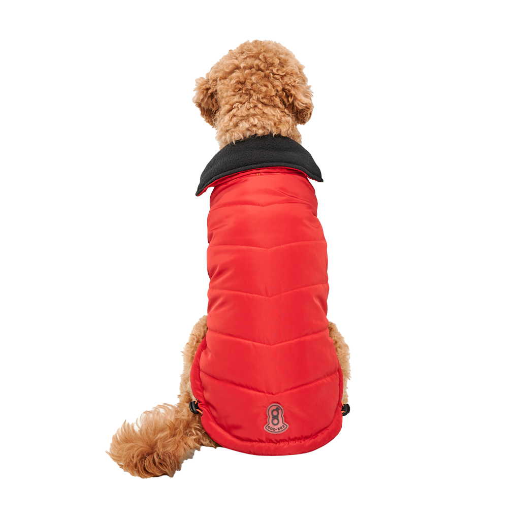 Goo-eez Mock Neck Signature Wrap Jacket L Rot/Schwarz