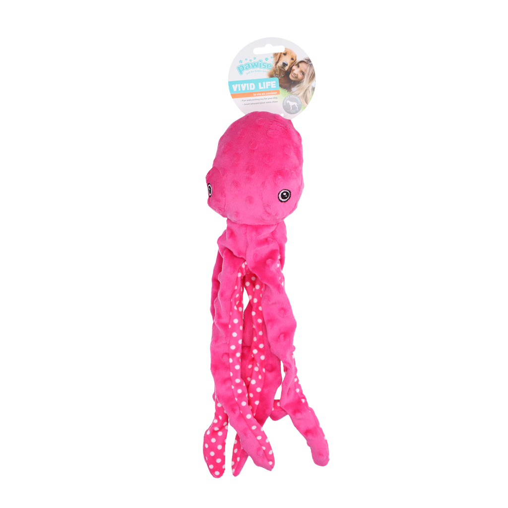 Pawise Multicolor Plush Octopus (3 colour assorted) L