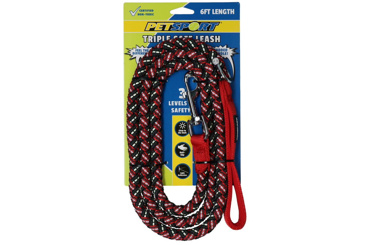 Petsport Triple Safe Leash Rot 1,8 m