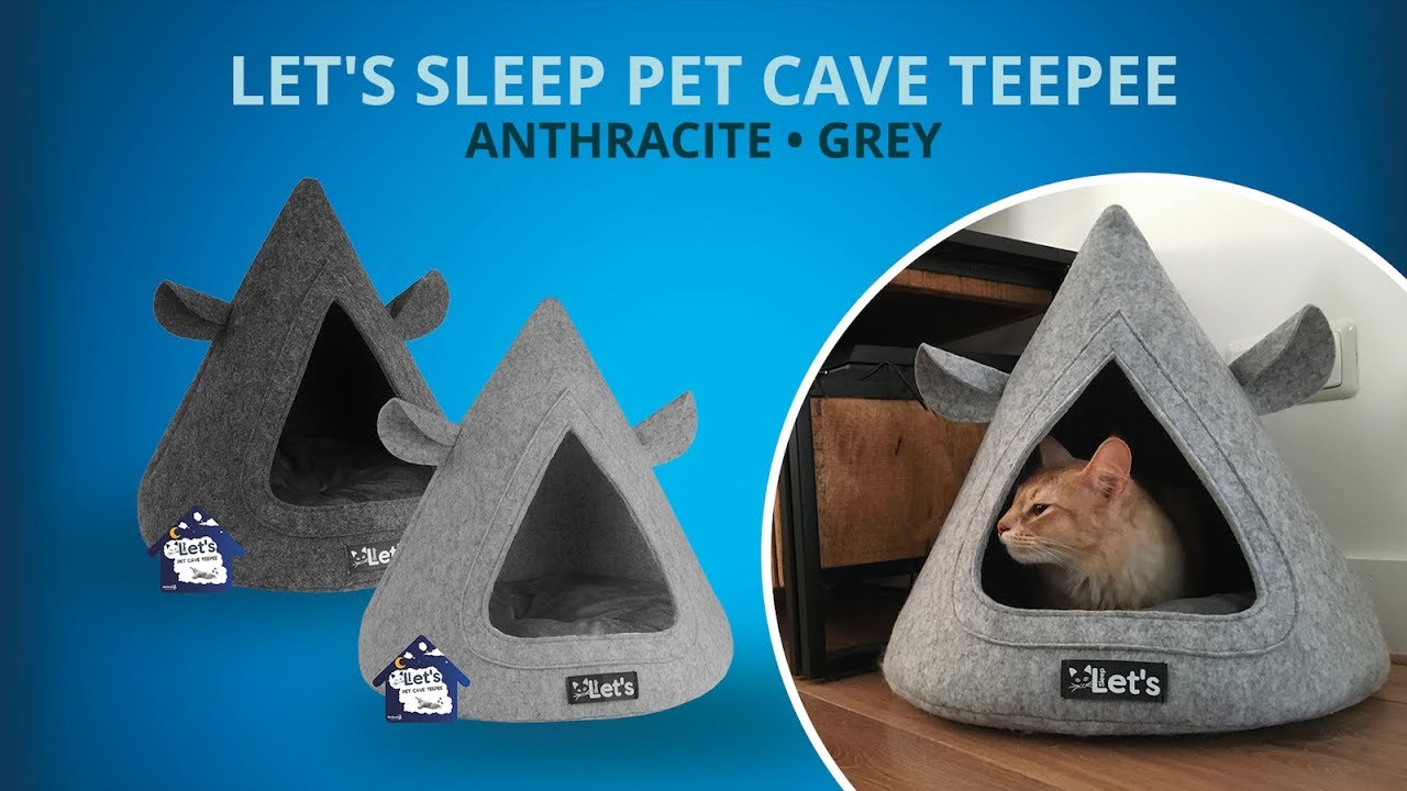 Let's sleep Pet Cave TeePee Anthrazit