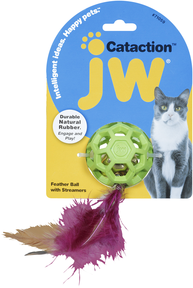 JW Cataction Feather Ball with Bell