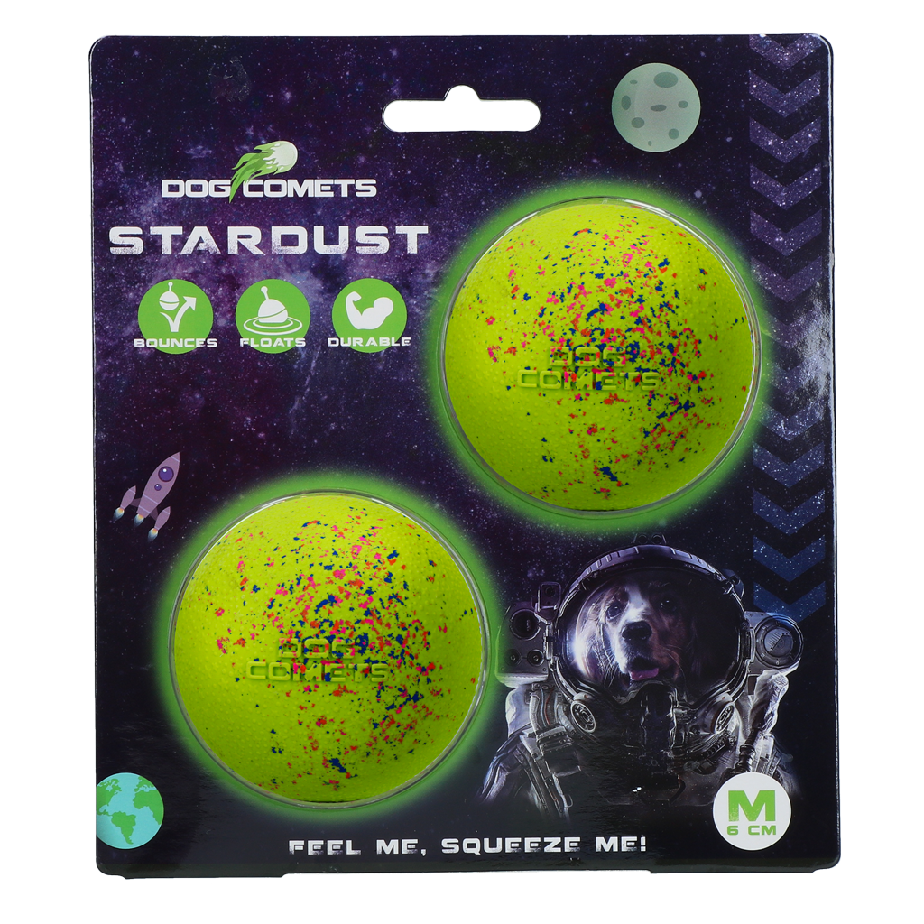 Dog Comets Ball Stardust Grü M 2-pack