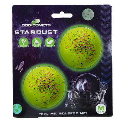 Dog Comets Ball Stardust Grü M 2-pack