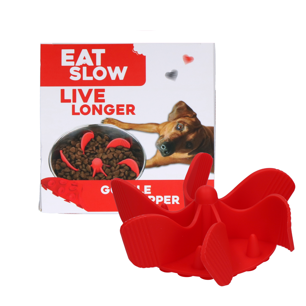 Eat Slow Live Longer Gobble Stopper M Red