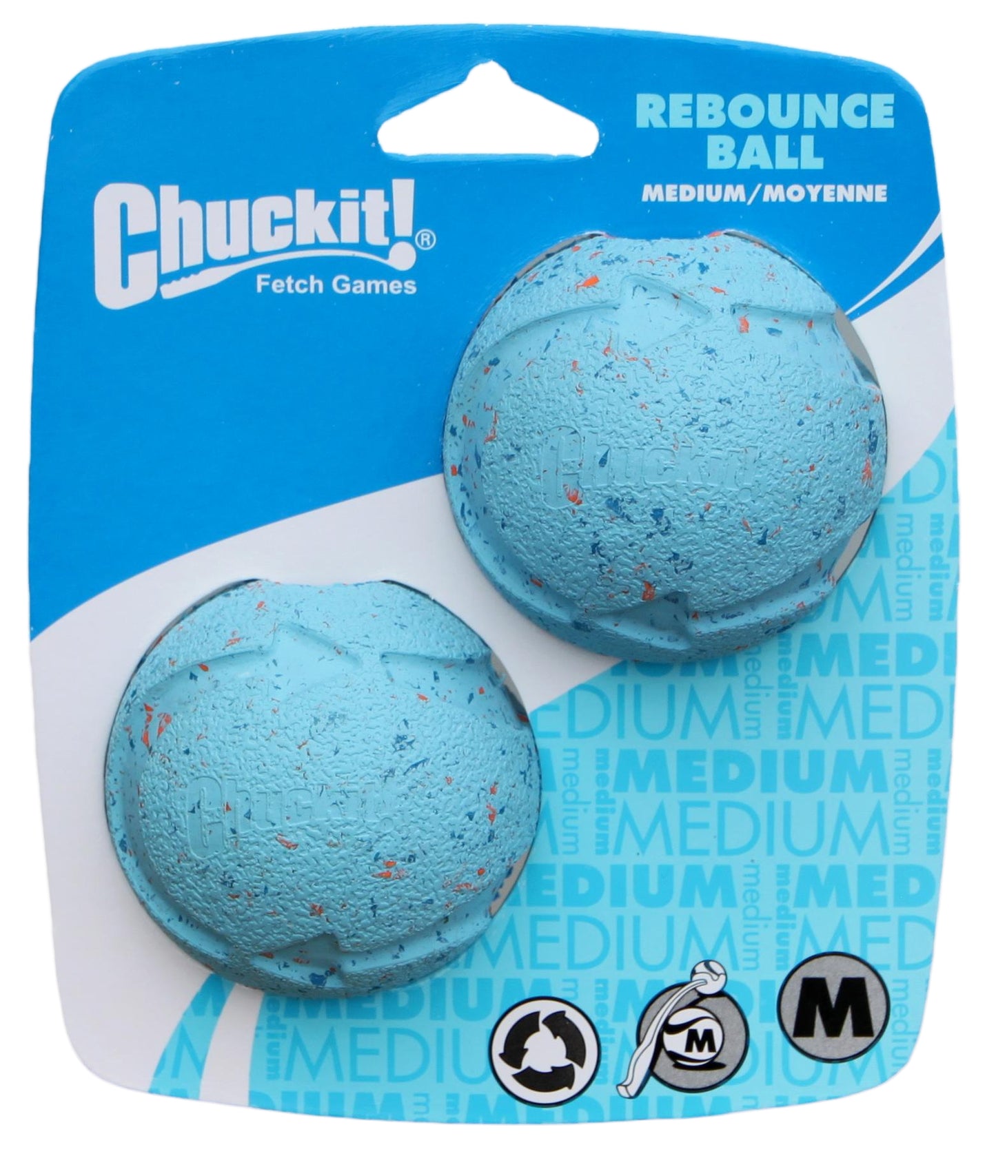 Chuckit Rebounce Fetch Ball M, 2 Pack.