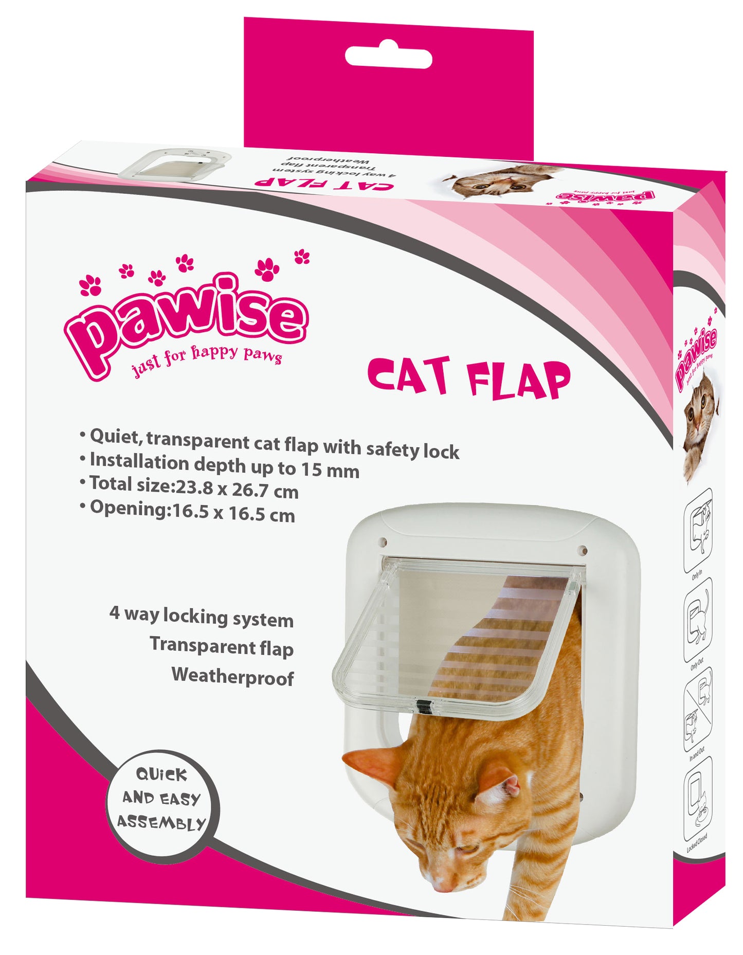 Pawise Cat Flap 23 cm x 26 cm Katzenklappe