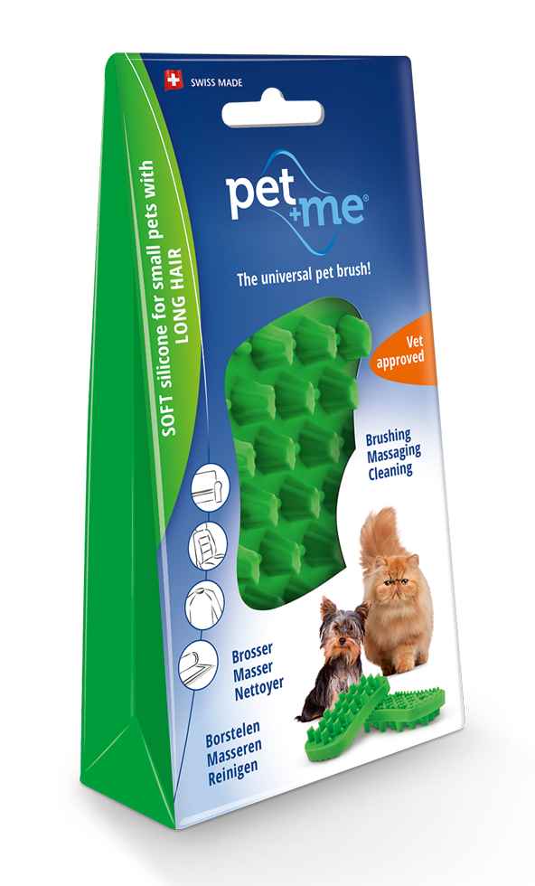 Pet+Me Cat Langhaar Bürste grün