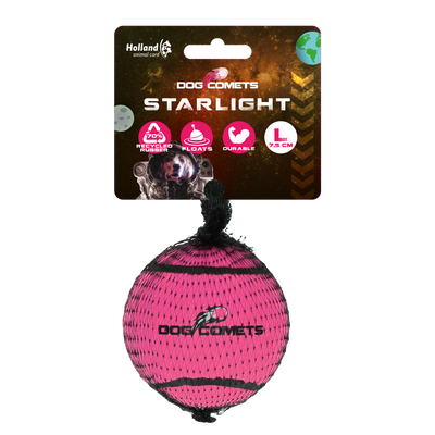 Dog comets Starlight Star Tennisbal  L Roze 1st