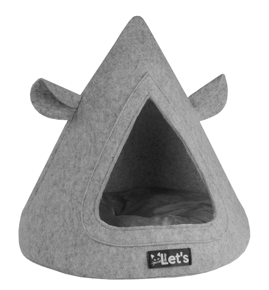 Let's sleep Pet Cave TeePee Grijs