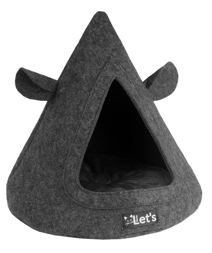 Let's sleep Pet Cave TeePee Antraciet