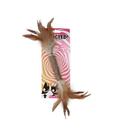 Addicted Stick with caterpillar and feathers