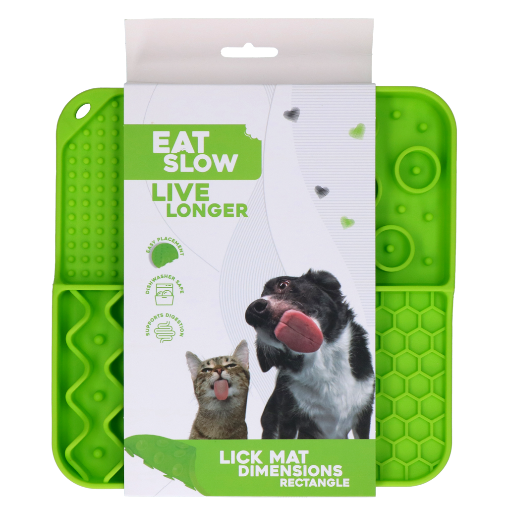 Eat Slow Live Longer Lick Mat Dimensions Rectangle Green