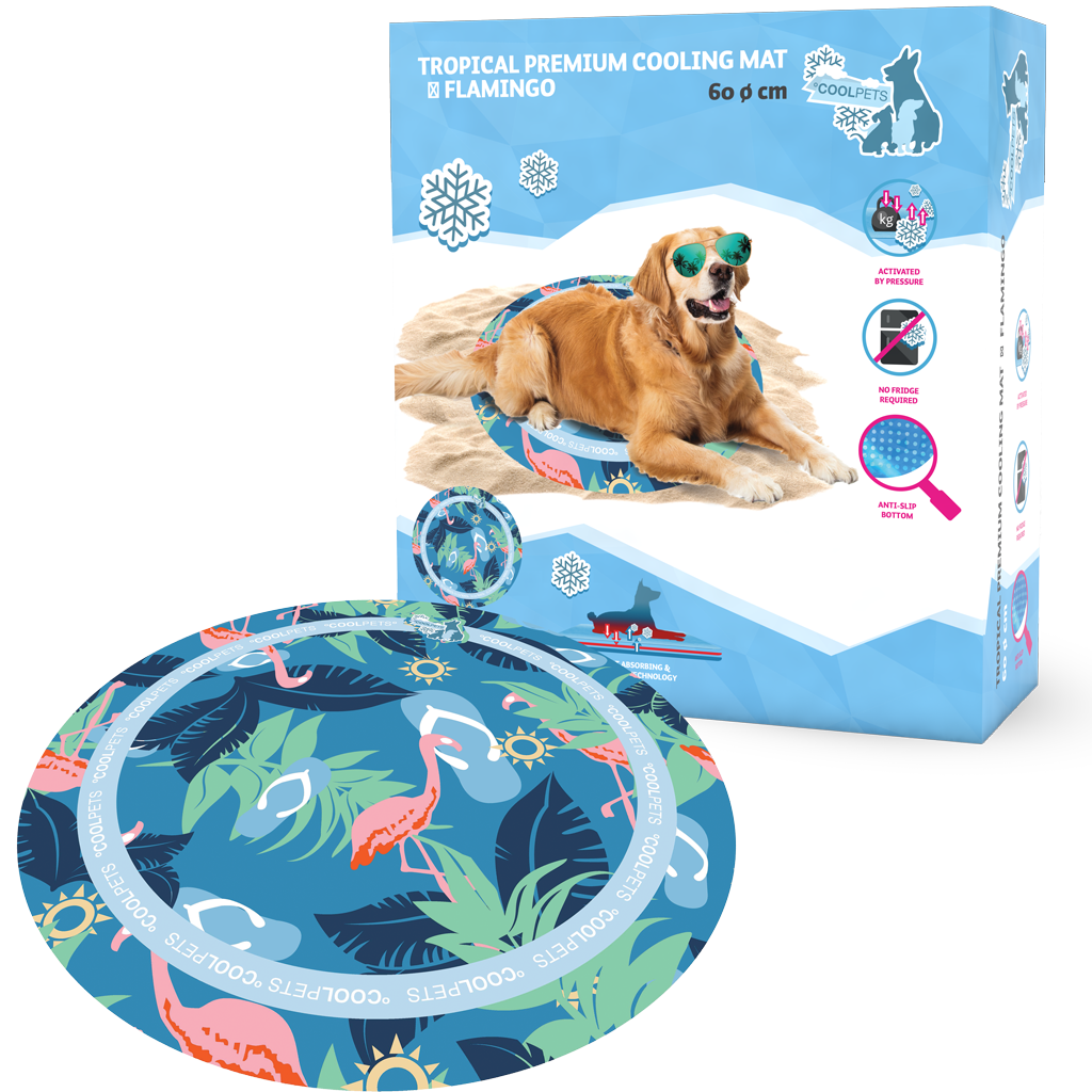 CoolPets Tropical Premium Cooling Mat Flamingo