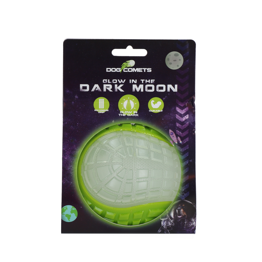 Dog Comets Glow in the Dark Moon Green L