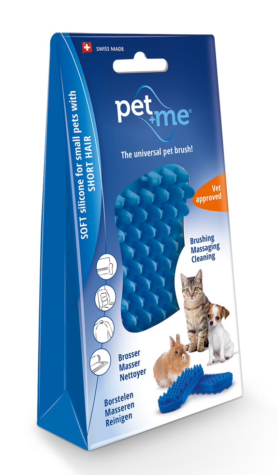 Pet+Me Cat Kurzhaar Bürste blau