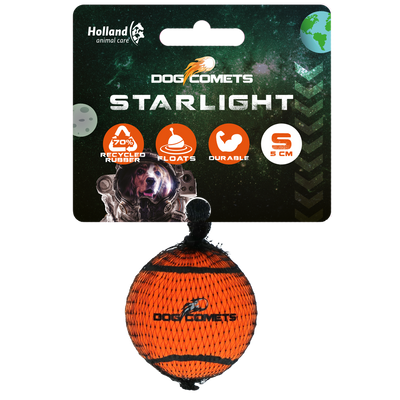 Dog comets Starlight Star Tennisbal  S Oranje 1st