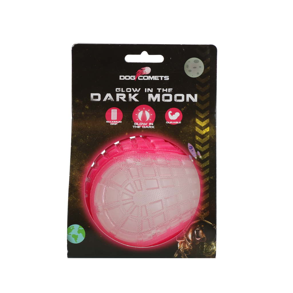 Dog Comets Glow in the Dark Moon Pink L