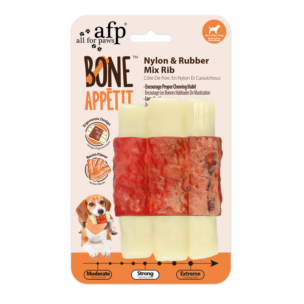 AFP  Bone Appetit - Nylon & Rubber Mix Rib - Bacon Flavor In