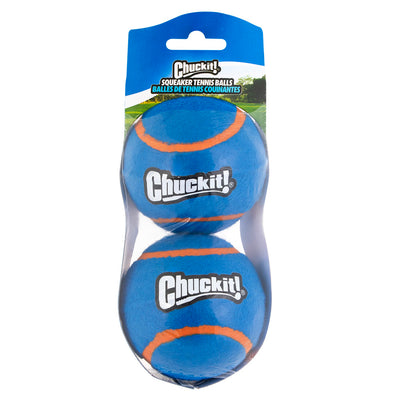 Chuckit Squeaker tennis ball lg 2pk