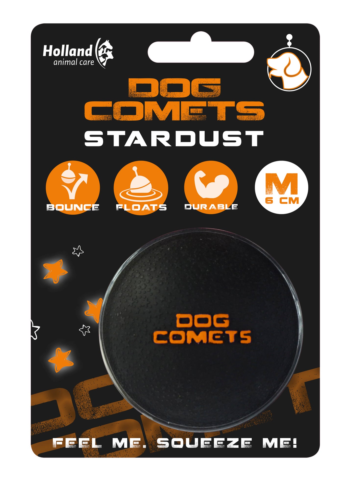 Dog Comets Ball Stardust Schwarz/Orange M