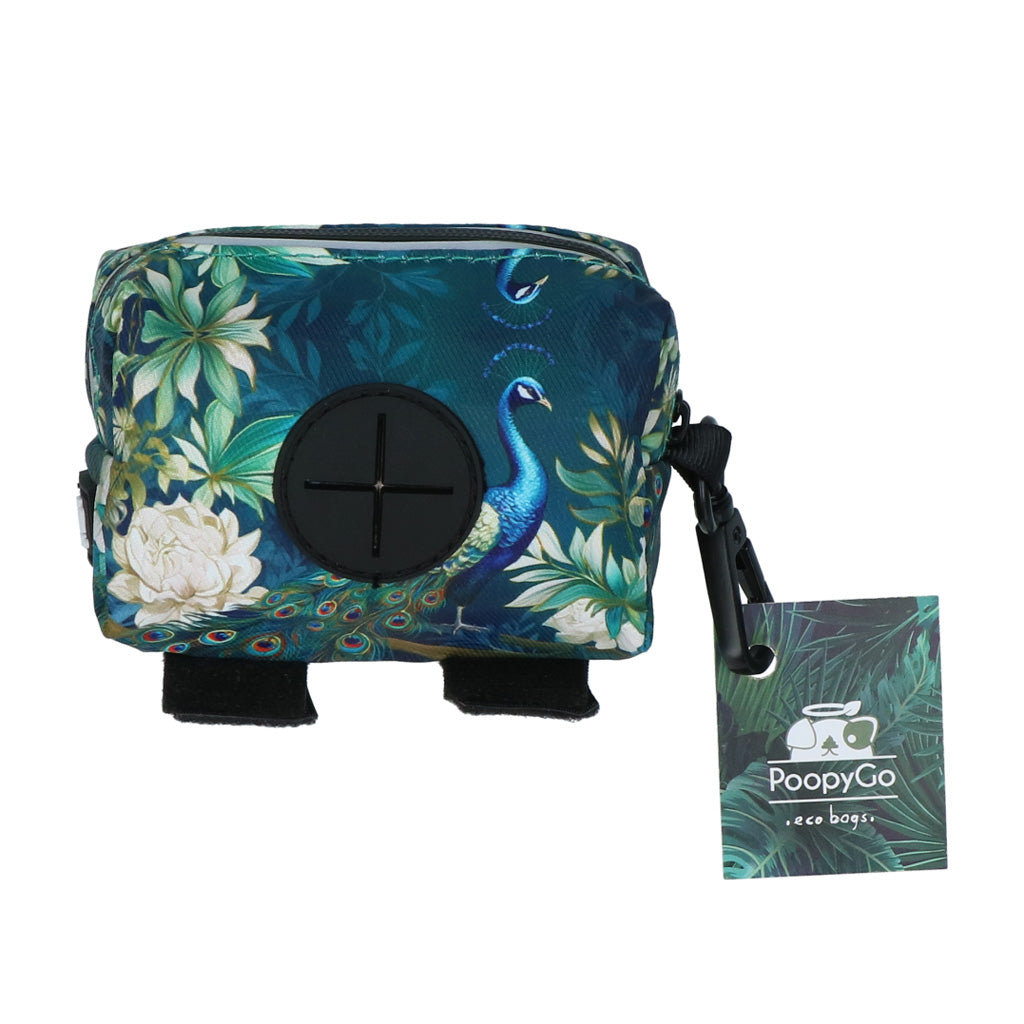 PoopyGo Halter für Kotbeutel Pfau (blau)