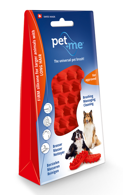 Pet+Me Dog Langhaar Bürste rot