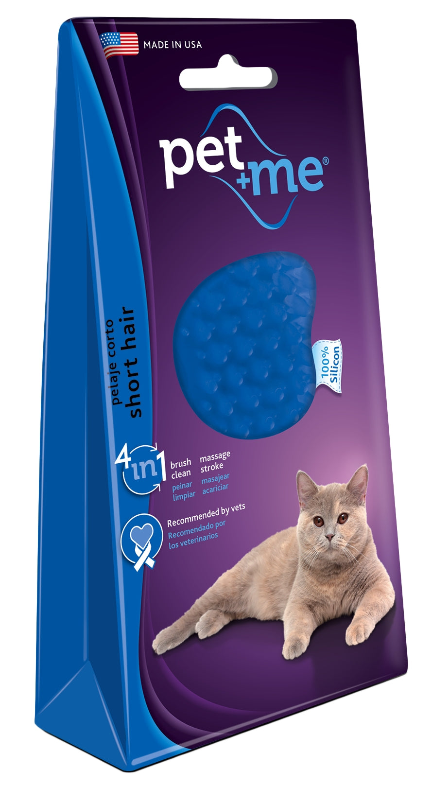 Pet+Me Cat Kurzhaar Bürste blau