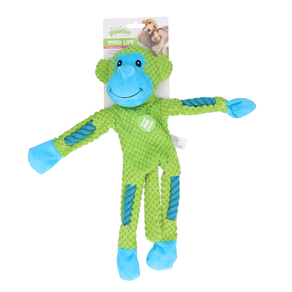 Pawise Rope leg Monkey w/multi Squeaker