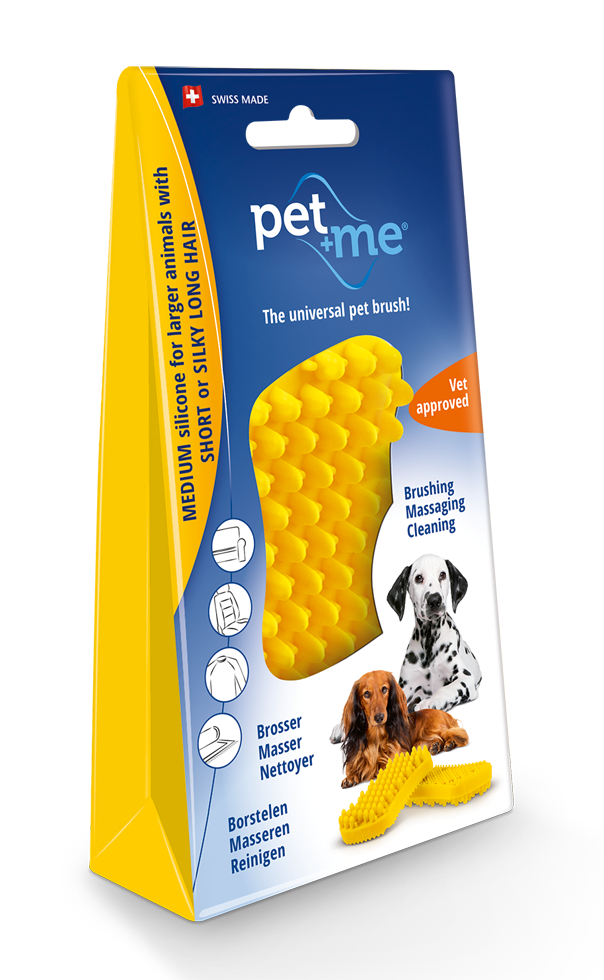 Pet+Me Dog Kurzhaar Bürste gelb