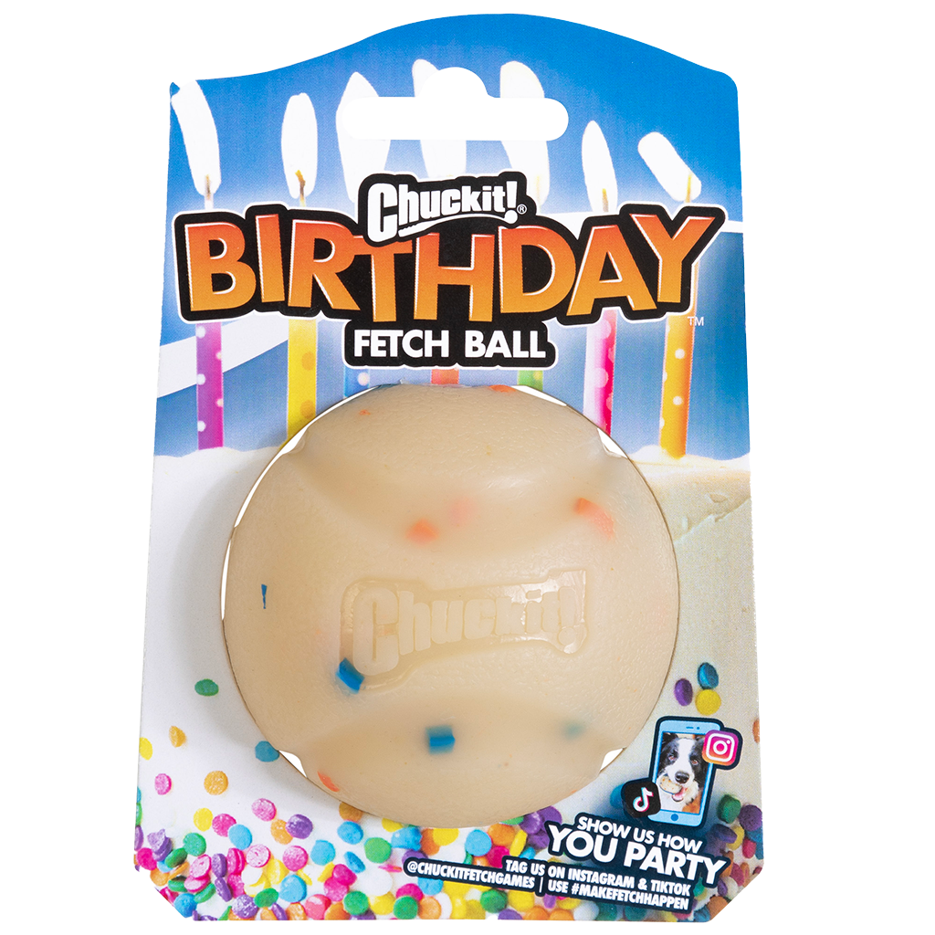 Chuckit Birthday fetch ball md 1pk