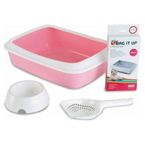 Savic Kitten Katzentoilette Iriz Starterkit Rosa / Weiss