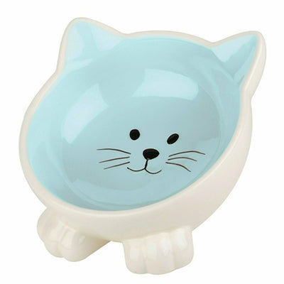 Happy Pet Happy-Cap-Futternapf Katzenkugel Blau / Creme