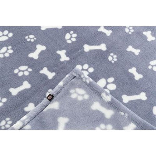 Trixie Hundedecke Kenny Fleece Knochen / Pfoten Blau