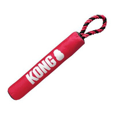 Kong Stick Mit Seil Rot/Schwarz