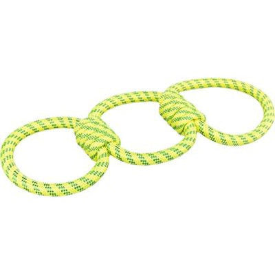 Trixie Aquatoy Seil Ziehen Spielzeug Ringe Polyester Gelb/Grün