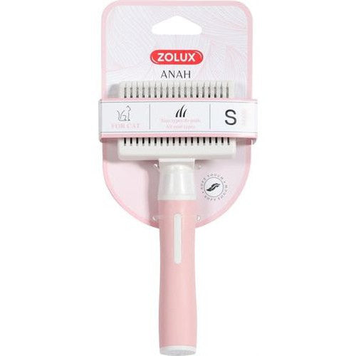 Zolux Anah Slicker Brush Einziehbar Rosa/Weiss