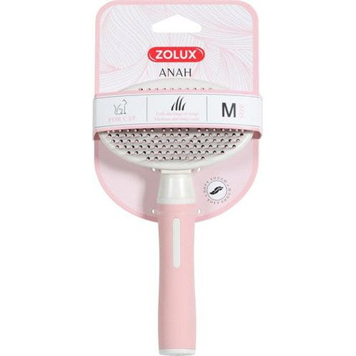 Zolux Anah Slicker Brush Soft Einziehbar Rosa/Weiss